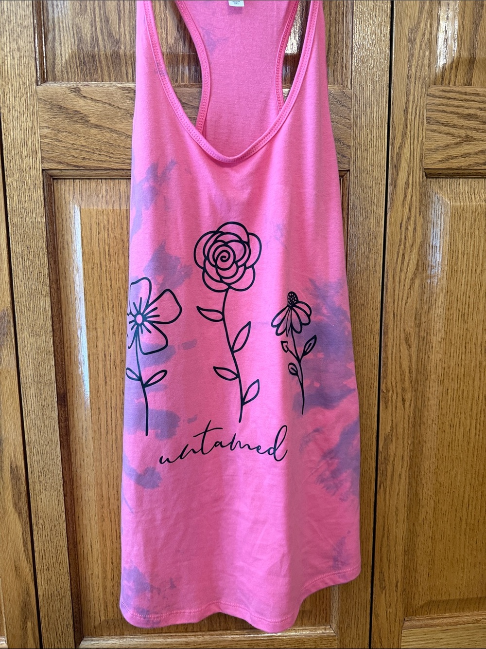 “Untamed” Pink Floral Graphic Tank Top - Women